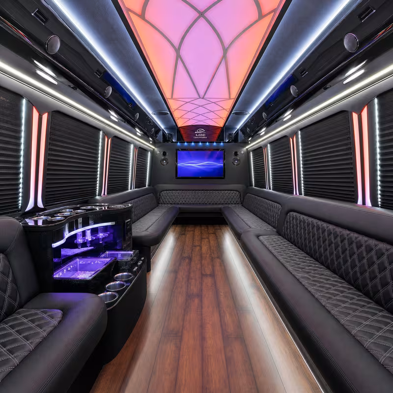 20 Passenger Party Bus Interior
