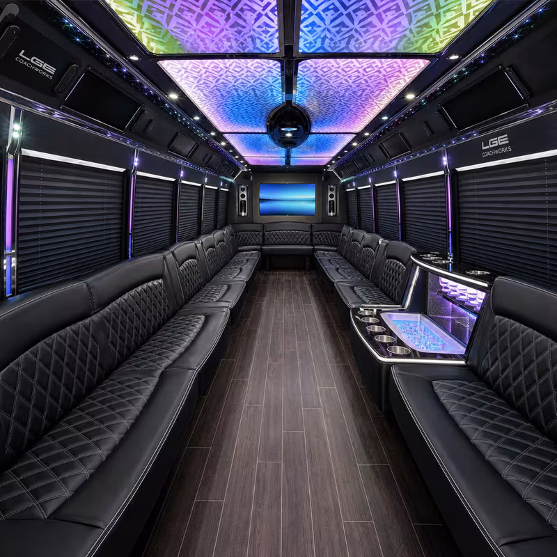 30 Passenger Party Bus Interior