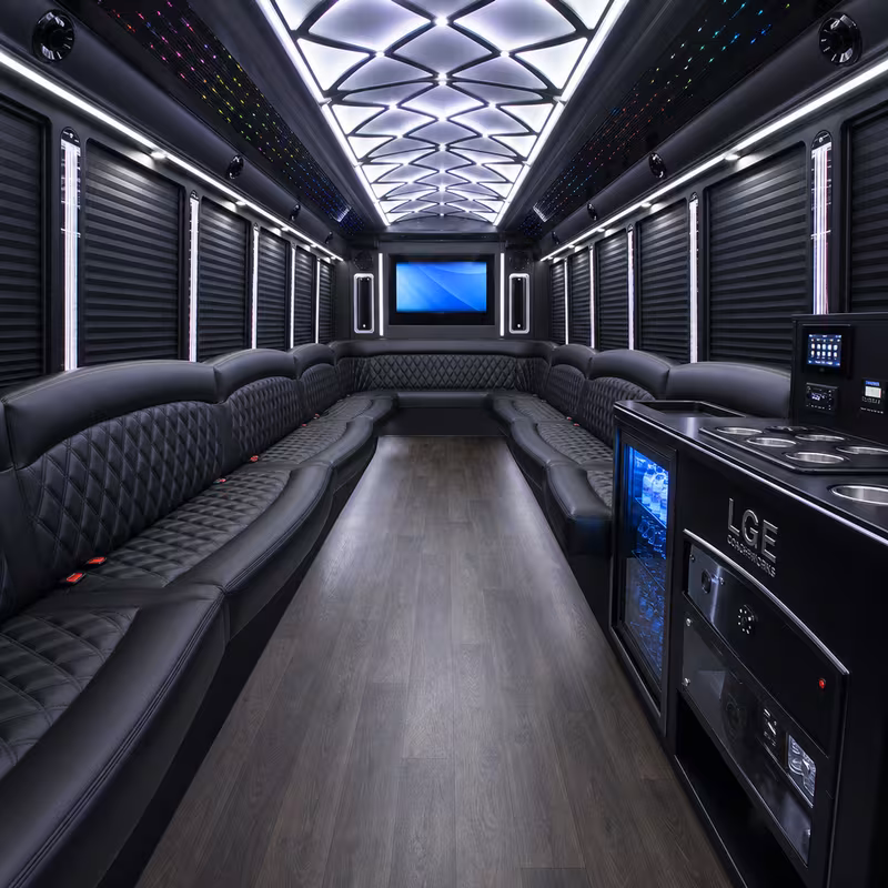 30 Passenger Party Bus Interior