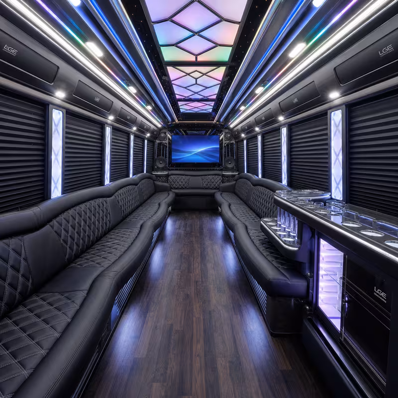 40 Passenger Party Bus Interior