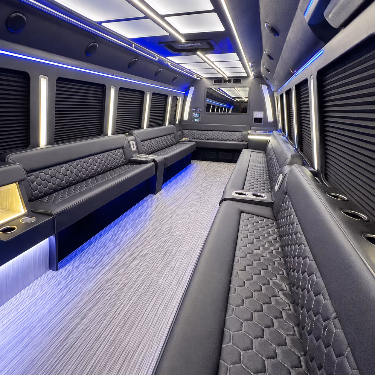 Brooklyn Birthday, Sweet 16, & Quinceañera Transportation party bus interior