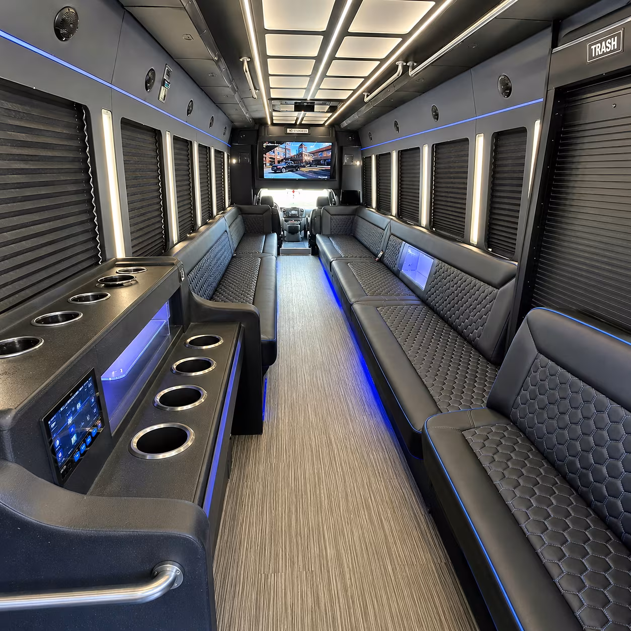 Brooklyn Prom & Homecoming Transportation party bus interior