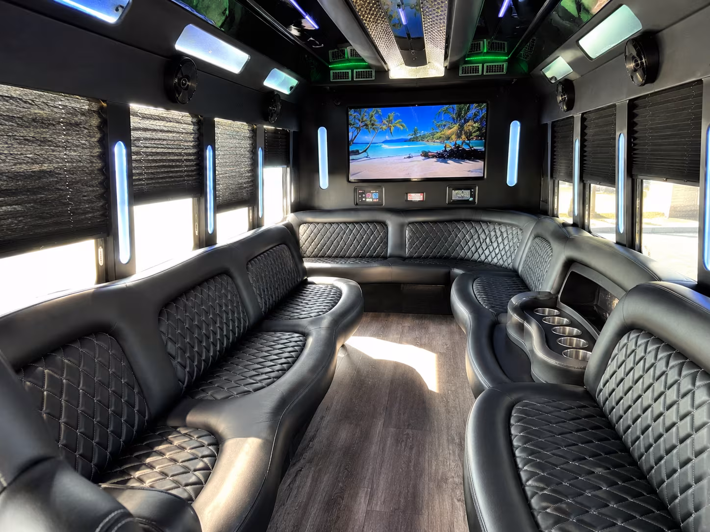 Brooklyn Sporting Event Transportation party bus exterior