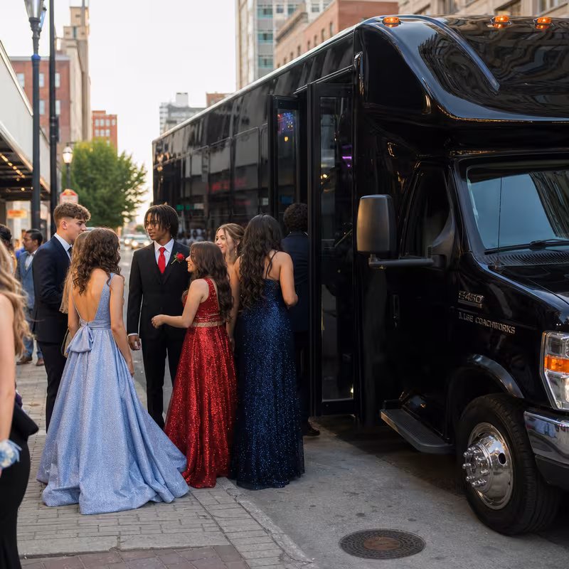 Passengers loading luggage while boarding an Brooklyn group shuttle