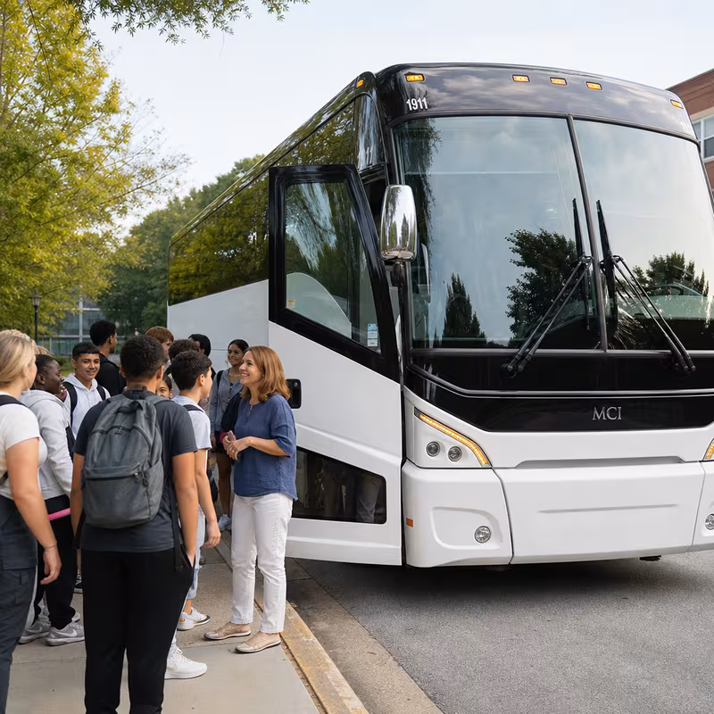 Black Mercedes Sprinter van staged for an Brooklyn School Transportation group